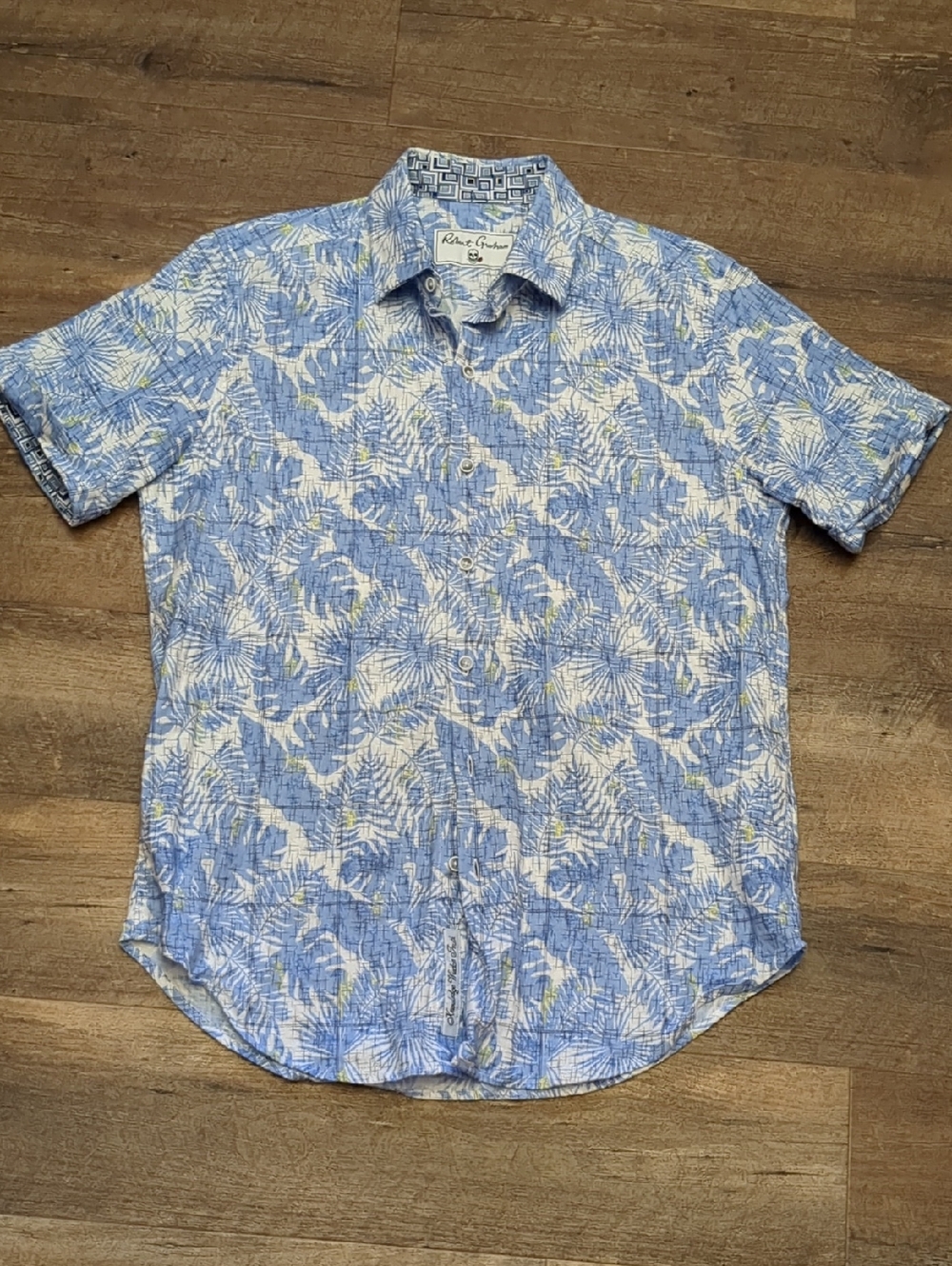 Robert Graham Light Blue and White Floral Button-Down Shirt